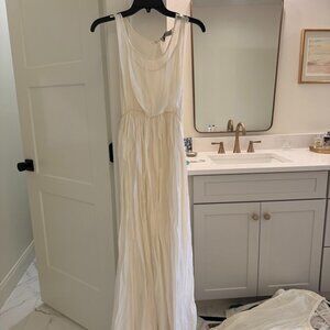 Cream silk dress